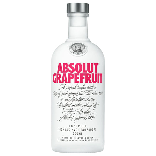 Absolut Grapefruit vodka bottle on a white background